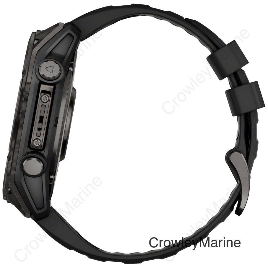 Garmin fenix 8 Smartwatch - 51mm AMOLED Sapphire Carbon Gray DLC Titanium with Black/Pebble Gray Silicone