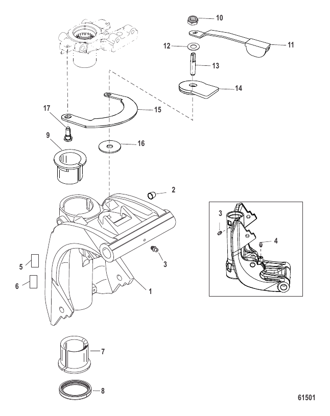 Serial Range Outboard 30 EFI (3 CYL.)(4-STROKE) - 1C456300 & Up - Swivel Bracket