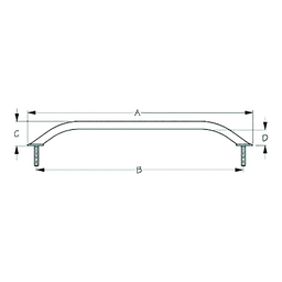 Sea-Dog 2546201 Stud Mount Flanged Handrail, Tube: 7/8" A:10" , B: 8-3/4", C: 2-1/4", D:1-1/2" , Fastener: 5/16"-18, Weight: .44, Stainless thumbnail-0