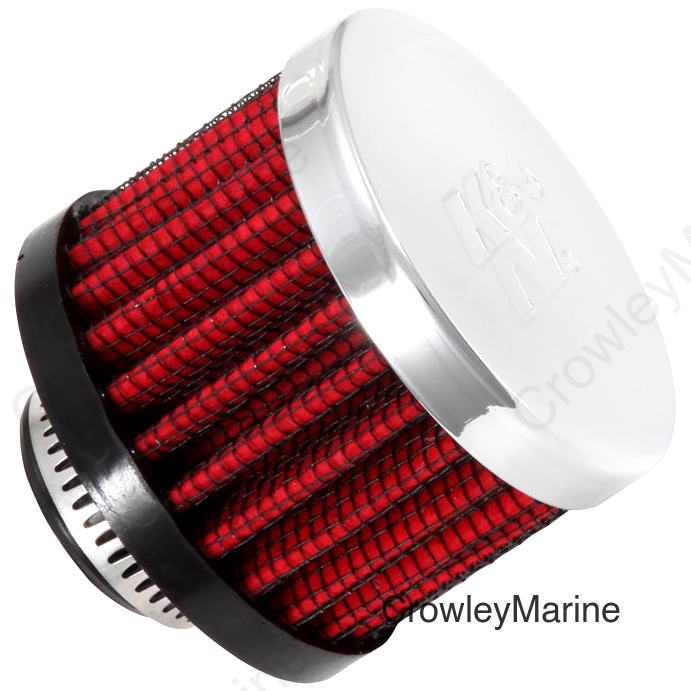 CRANKCASE VENT AIR FILTER DIRECT MOUNT CHROME TOP