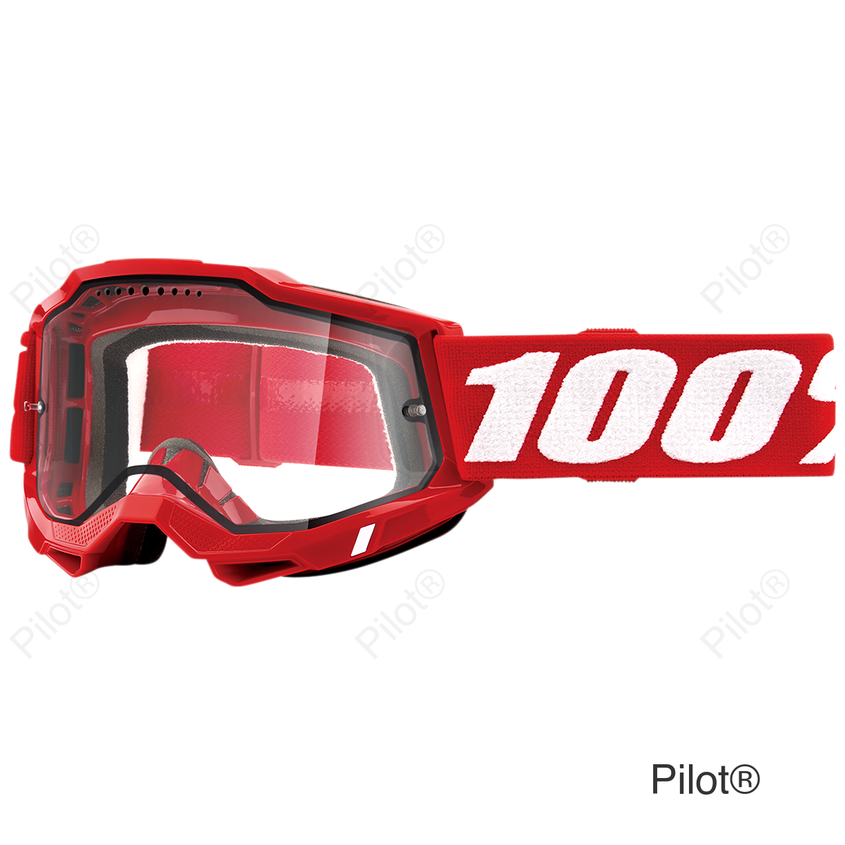 Accuri 2 Enduro MTB Goggles - Neon Red - Clear