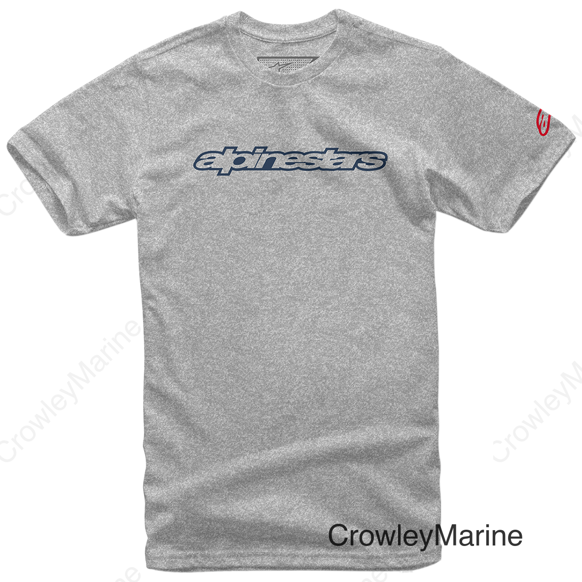 Wordmark T-Shirt - Heather Gray/Navy/Red - XL