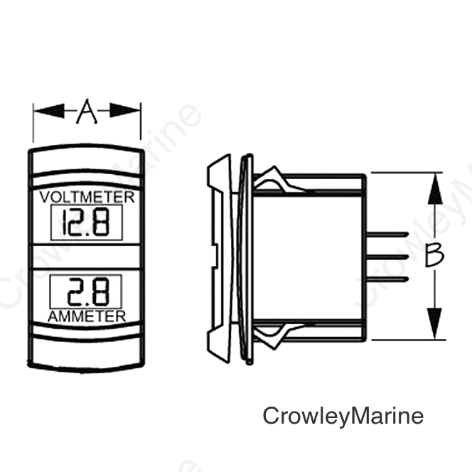 Seadog 4216451 Dual Volt/Amp Meter - Rocker Switch Style