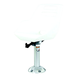 Springfield Admiral Fixed Height Chair Package, White (Includes Seat With Low Profile Armrest, No Cushions, Pedestal With Floor Base, Mounting Plate and Locking Swivel) thumbnail-1