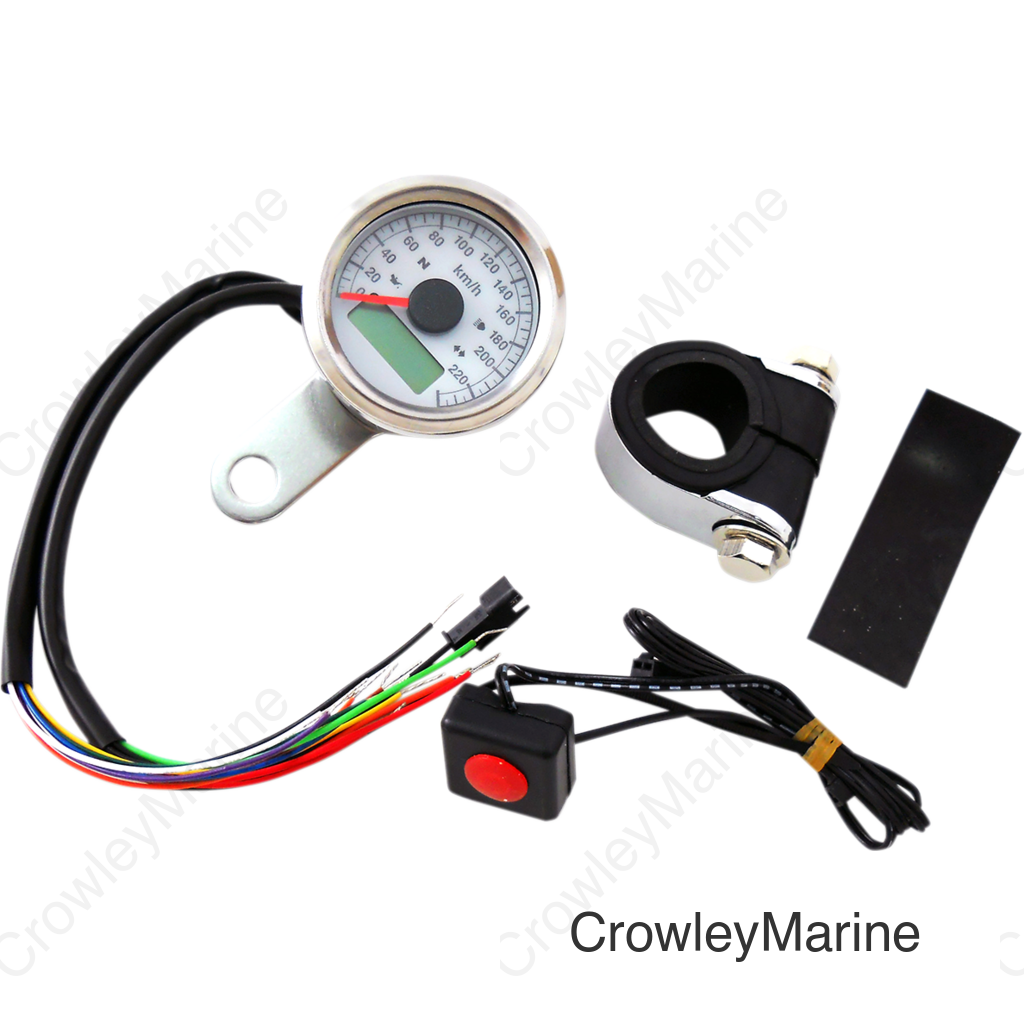 SPEEDO W/4LTS KPH SS/WHT