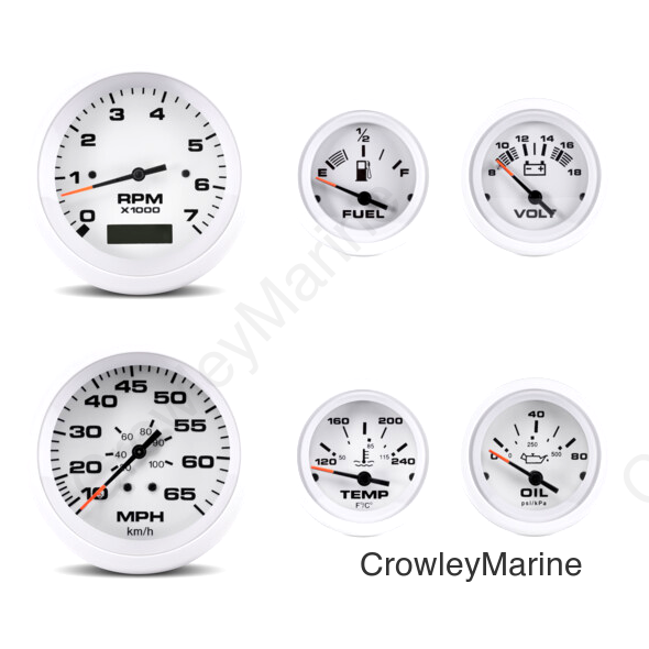 6 Gauge Set, Arctic - Tach/Hr