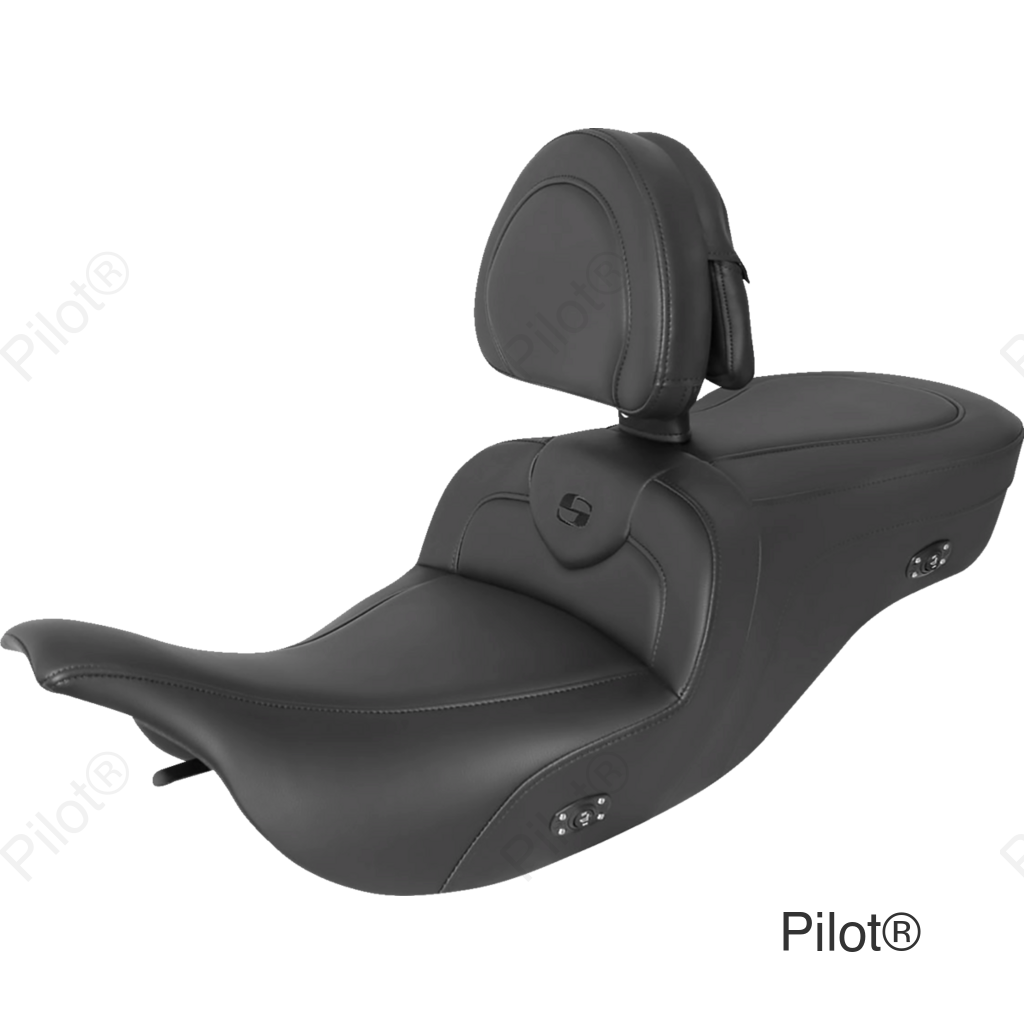 Heated RoadSofa™ Seat - With Backrest - Black W/Black Stitching