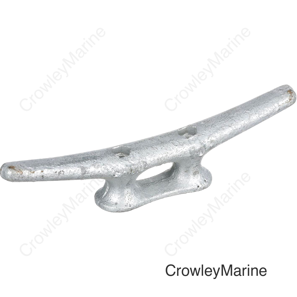 Seachoice Open Base Dock Cleat, Galvanized Gray Iron, 10 In.