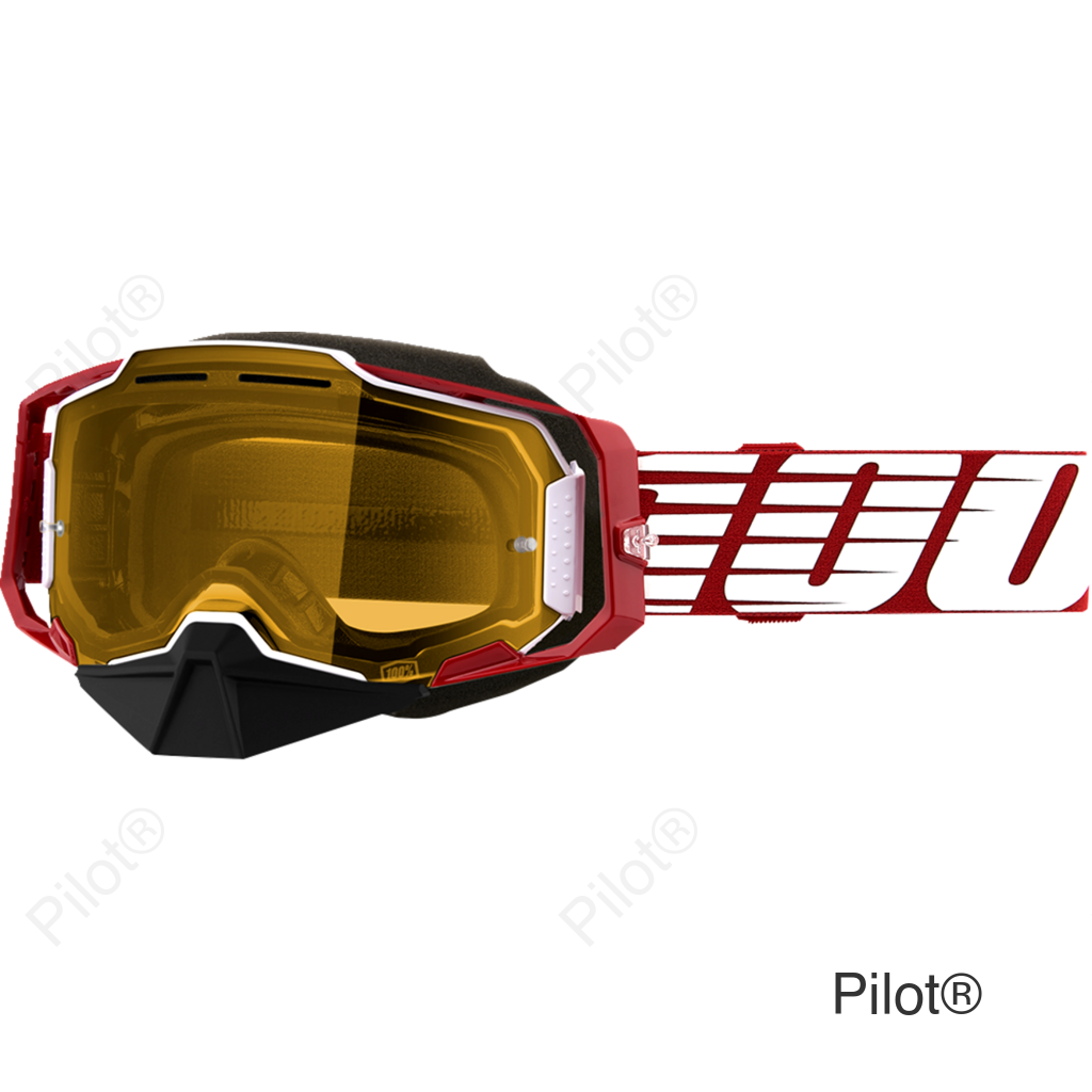 Armega Snow Goggles - Oversized Red - Yellow