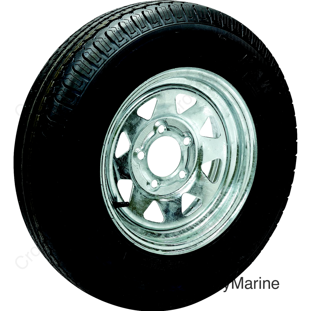 Seachoice 53404 ST175/80D13C/5H KR558 13" Galvanized Spoke, 5-Lug on 4-1/2" Bias Tire & Wheel Assembly