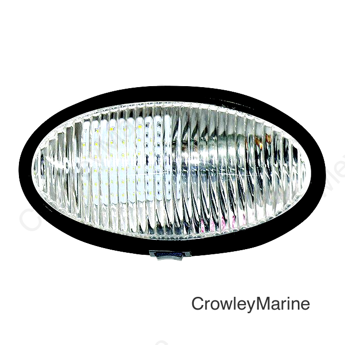 Valterra DG71259VP Oval Porch Light w/Switch, Black w/Clear Lens