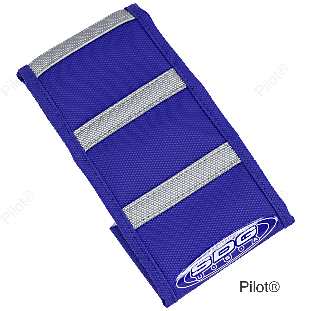 6-Ribbed Seat Cover - Gray Ribs/Blue Top/Blue Sides