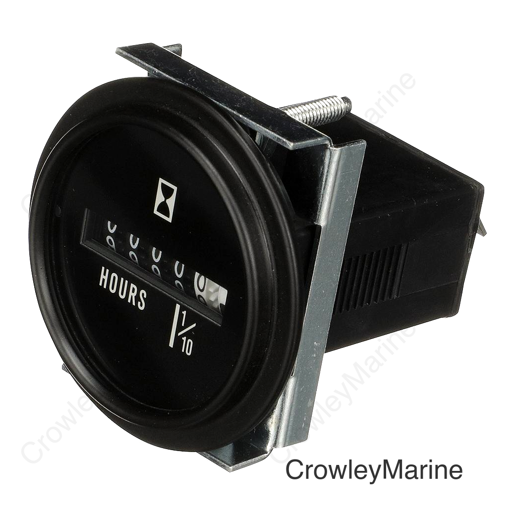Seachoice Hourmeter Gauge for Boats, Round, 2 in., Black Bezel