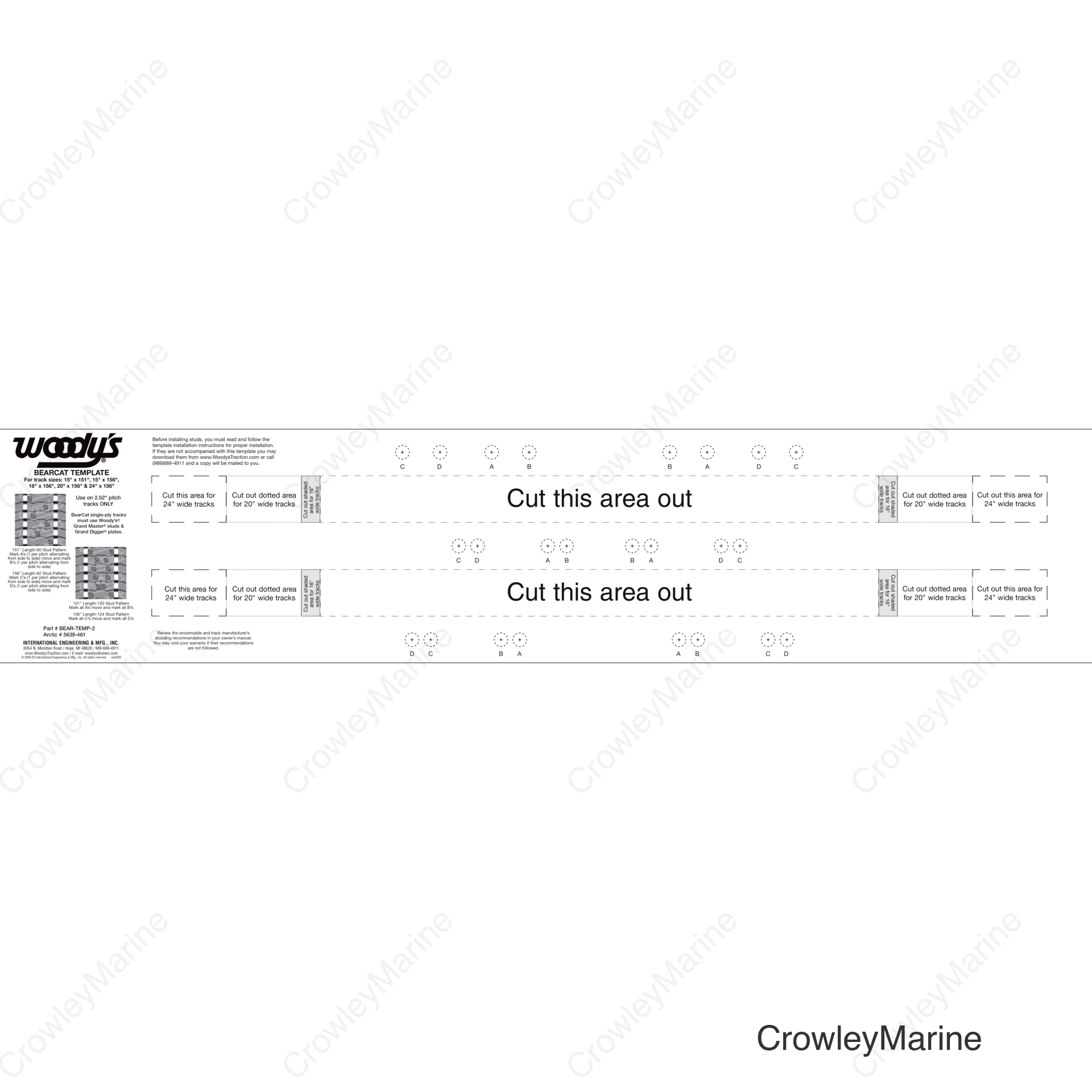 Studding Template - Track - 151"/156" - 2.52" Pitch