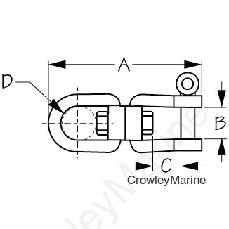 Stainless Steel EYE/JAW SWIVEL 5/16" (182208-1)