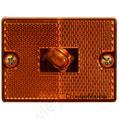 Optronics Incandescent Amber Marker/Clearance Light - Stud Mount, Reflex Lens, 1-Wire, Black Base (451186)