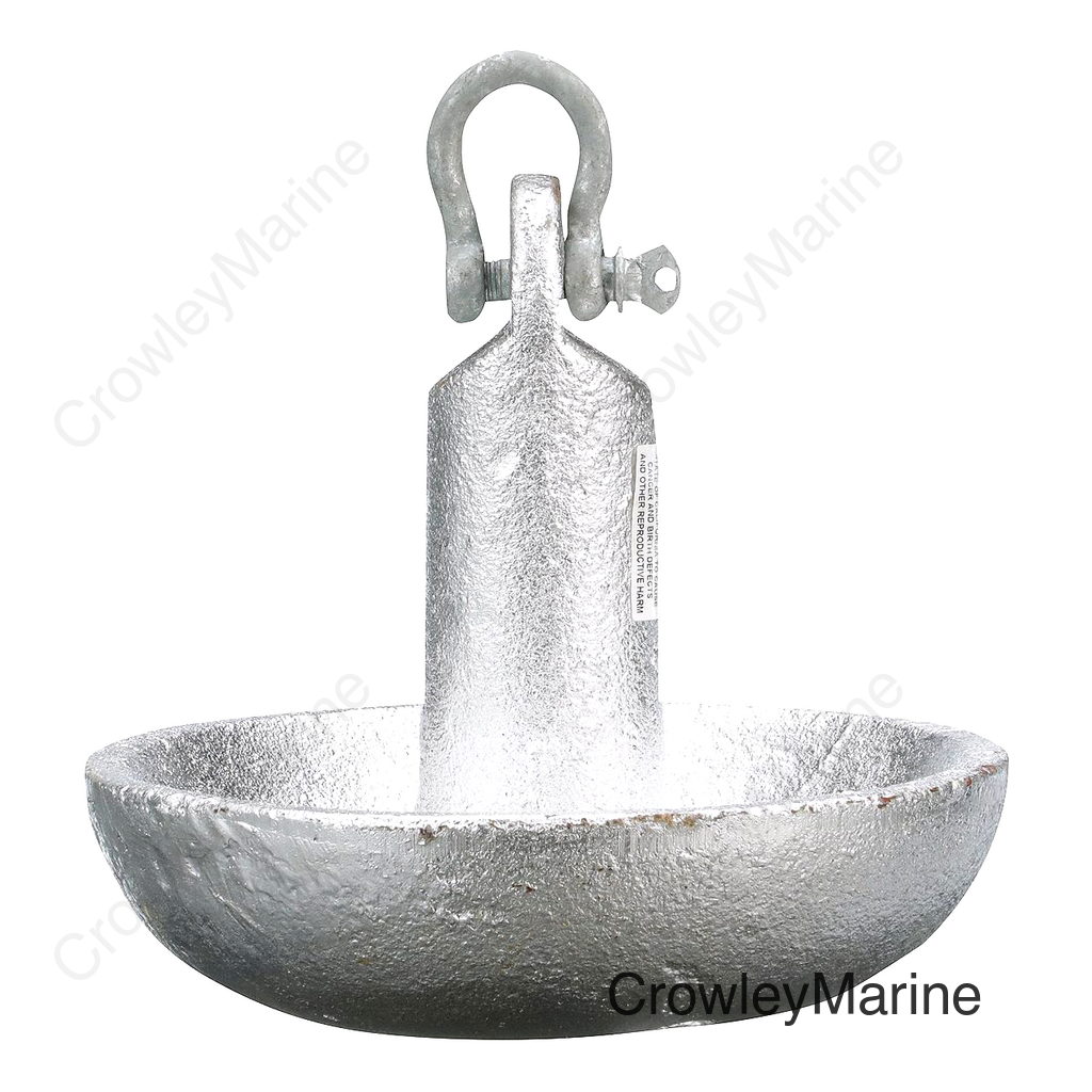 Seachoice Mushroom Anchor, Cast Iron, Aluminum-Painted Silver, 20 Lbs., Boats Up to 24 Ft. Long