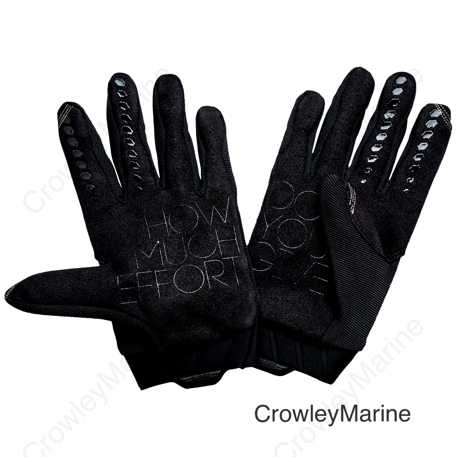 100% Geomatic Gloves - Black/Charcoal Full Finger Men's Small