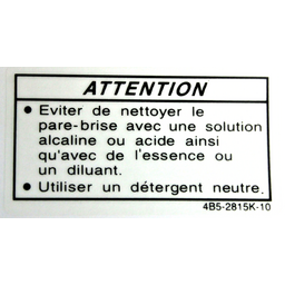 Windshield Notice Label