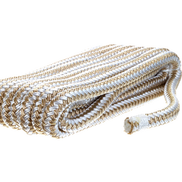 Seachoice Double-Braid Nylon Dock Line w/ Eye Splice, Pre-Shrunk, Heat Stabilized, 3/8 In. X 15 Ft., Gold White thumbnail-0