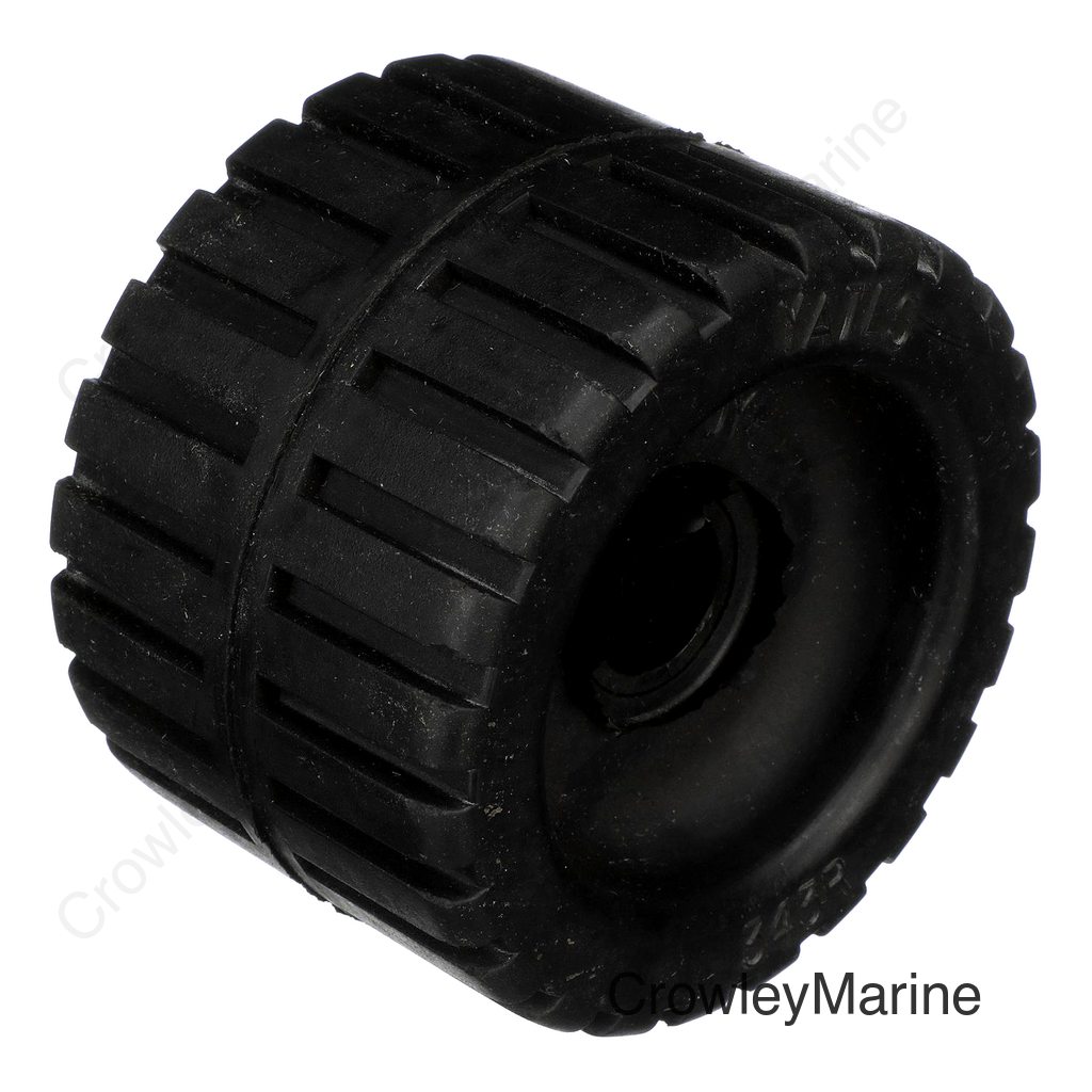 Seachoice Molded Ribbed Wobble Roller, Black, Boat Trailer, 3 In. X 7/8 In.