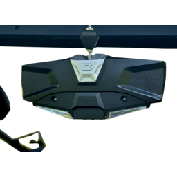 Mirror - Halo R - Rear View w/LED Cabin Light - Rectangle - Black w/Silver Bezel - CF Moto thumbnail-1