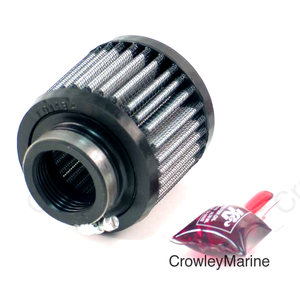 K&N 1.375in Flange ID x 3in OD x 2.5in H Rubber Base Crankcase Vent Filter