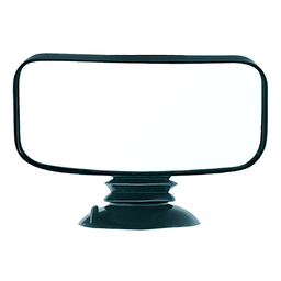 CIPA Fully Adjustable 4" x 8" Convex Suction Cup Mirror - Black thumbnail-1