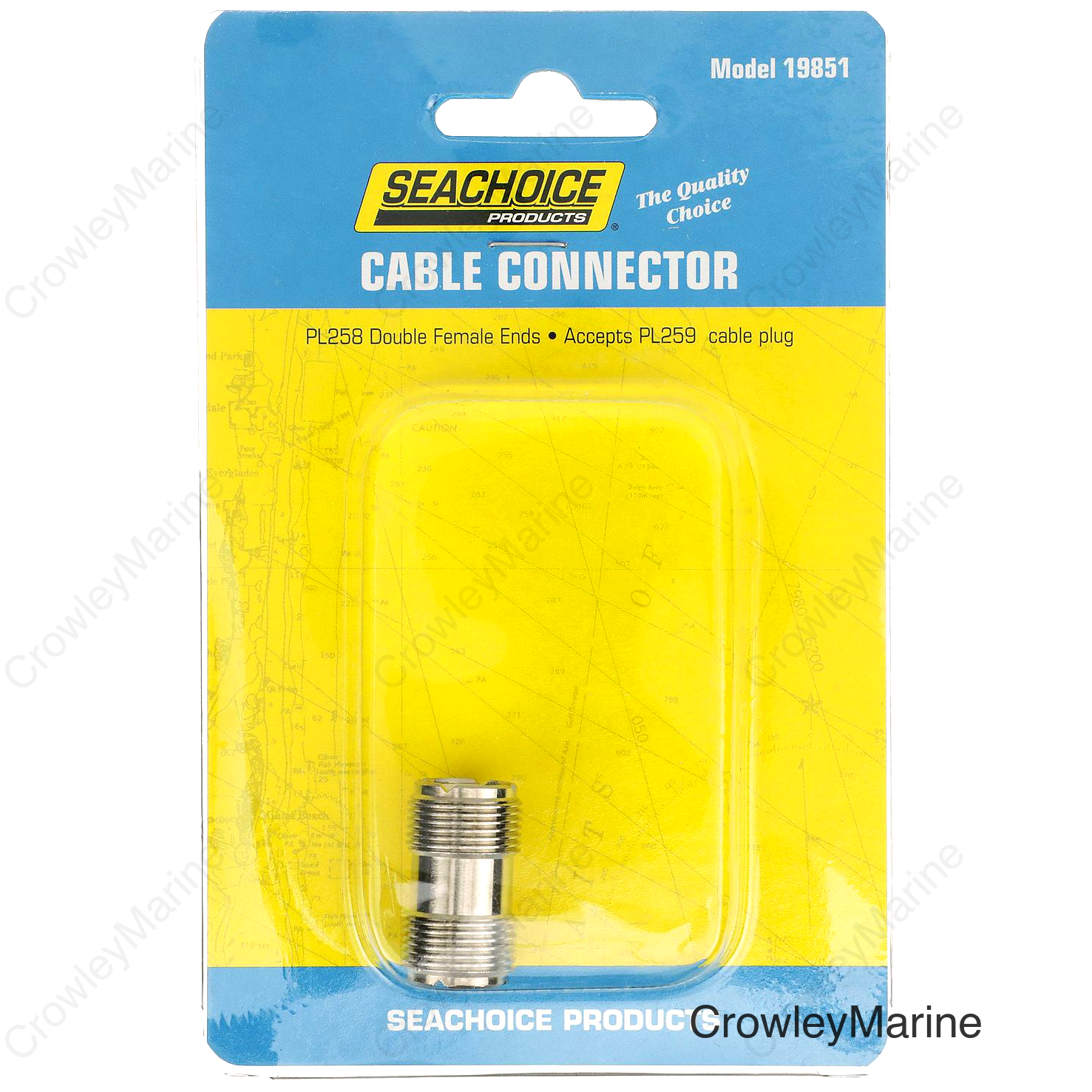 Seachoice PL258 Double Male Adapter, VHF Cable Antenna Connector