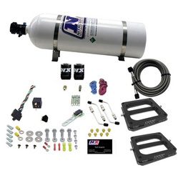 Nitrous Express Dual Dom/Gas Nitrous Kit (100-500HP) w/15lb Bottle thumbnail-1