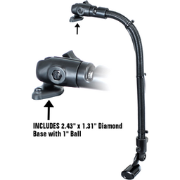 Transducer Arm Mount w/18" Rigid Aluminum Rod, 1" Ball