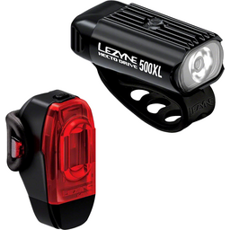 Lezyne Hecto Drive 500XL/KTV Drive+ Headlight and Taillight Set - Black