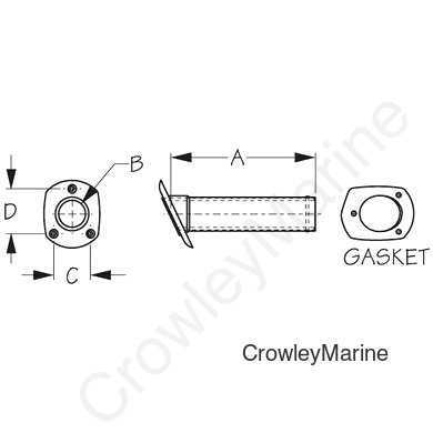 Stainless Steel FLUSH Mount ROD HOLDER CAST (325236-1)