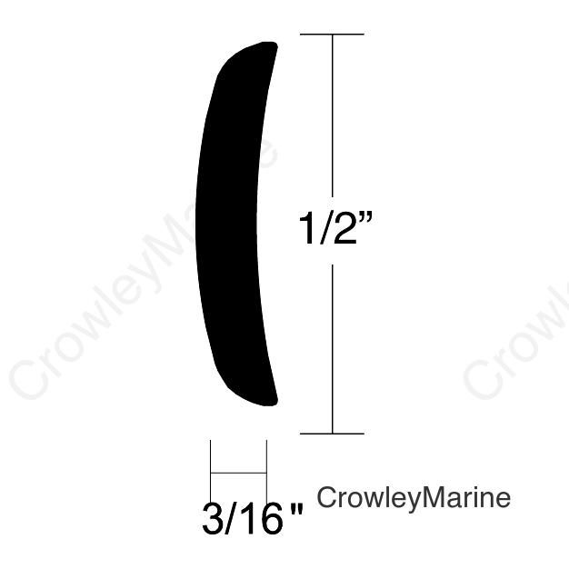 Taco A510102TAL12D Half Oval Alum 1/2 12' L