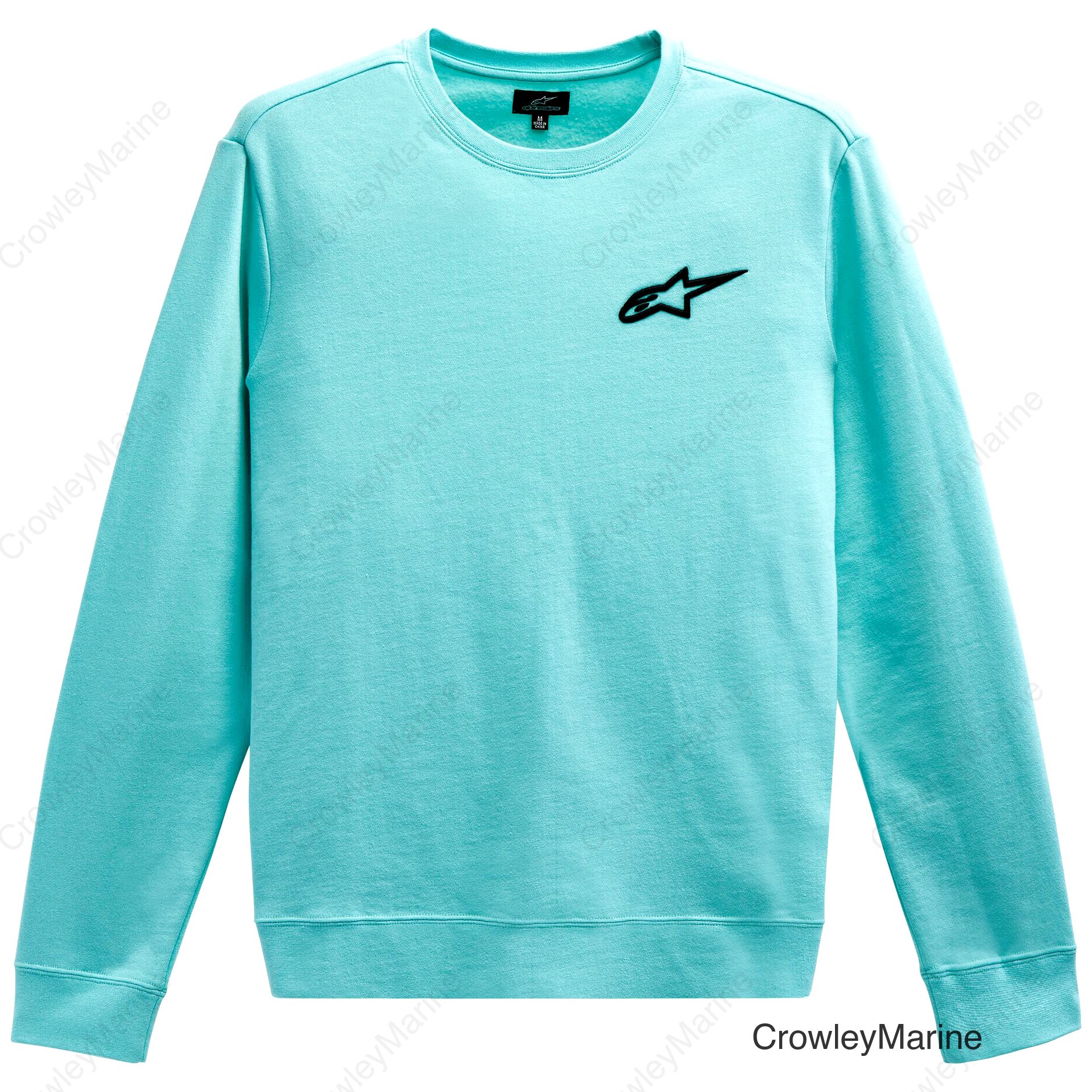 AGELESS CHEST CREW FLEECE LIGHT AQUA XL