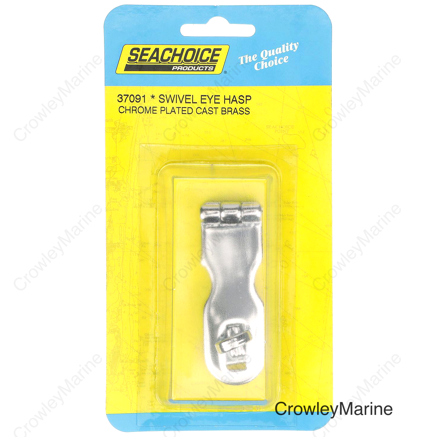 Seachoice Marine-Grade Safety Hasp w/ Swivel Eye, Triple Chrome-Plated Cast Brass, 3 In. X 1 In.