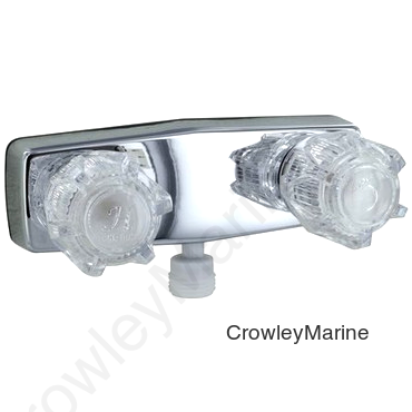 SHOWER VALVE W/ D-SPUD, 4", 2 KNOB, PLASTIC, CHR (RV0000655)