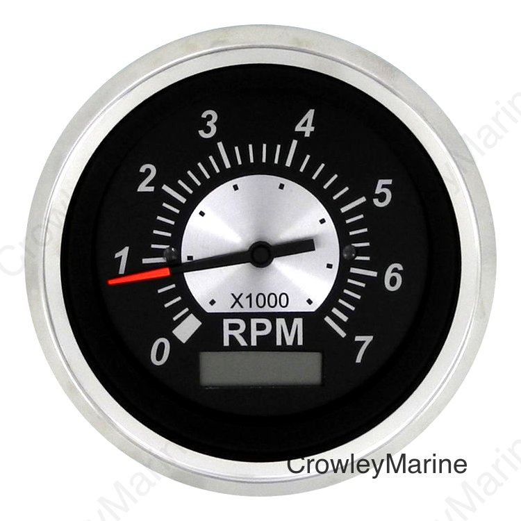 Tach 7K/Hourmeter, Black Sterling 3"