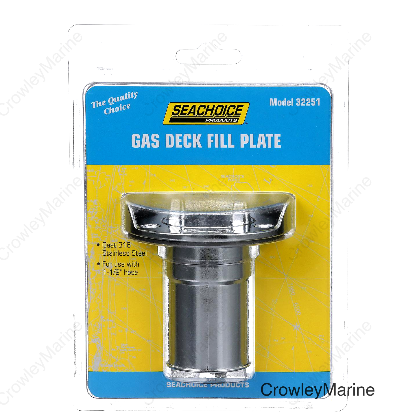 Seachoice Corrosion-Resistant Cast 316 Stainless Steel Deck Fill, Gas Fill w/ Cap