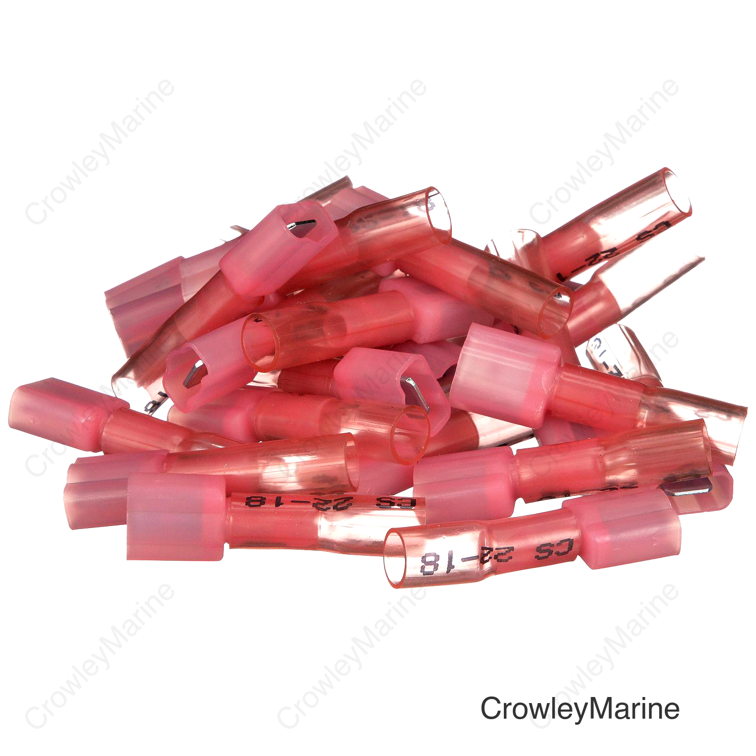 Seachoice Heat Shrink Insulated Disconnect, Marine Grade Heat-Shrinkable Male Disconnect Terminals, Red, Pack of 25, 22-18 Wire Range