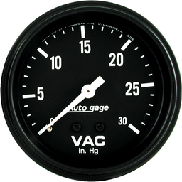 Autometer AutoGage 2-5/8in. / 0-30 IN HG / Mechanical Full Sweep Vacuum Gauge