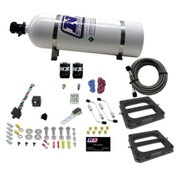 Nitrous Express Dual Dom/Gas Nitrous Kit (100-500HP) w/15lb Bottle thumbnail-0