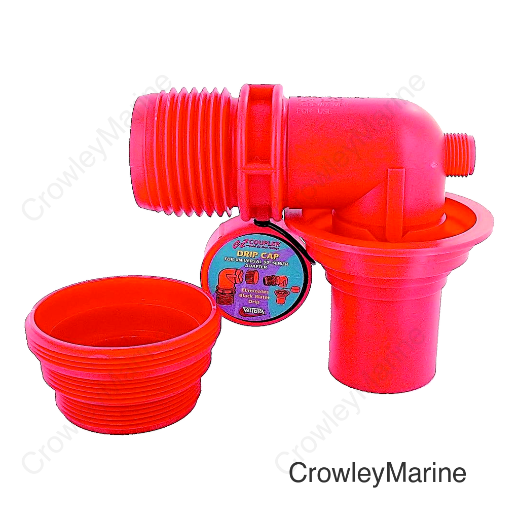 Valterra F02-3305VP Red EZ 90 Degree RV Sewer Adapter & Thread Attachment