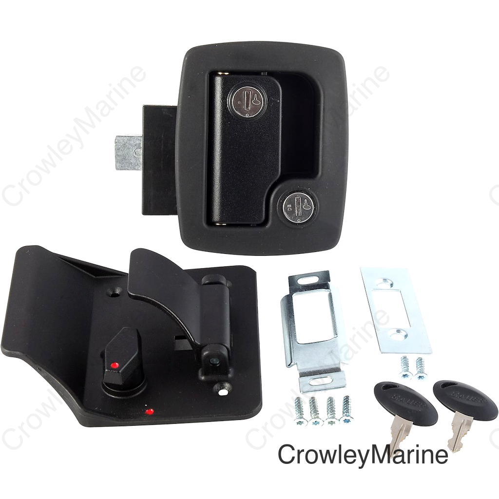 BAUER DOOR LATCH W/KEYS-BLACK
