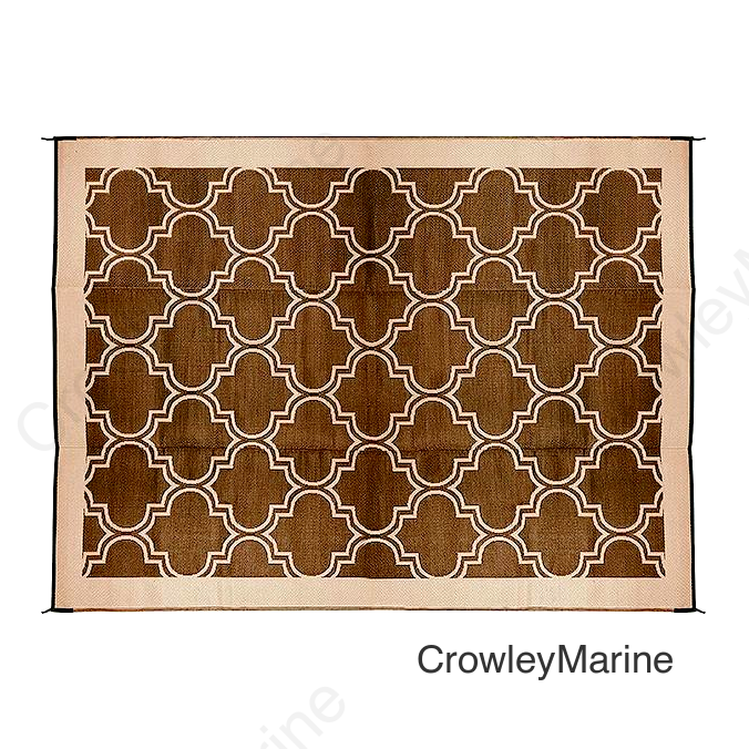 Open Air Lattice Outdoor Leisure Mat, Brown, 6' x 9'