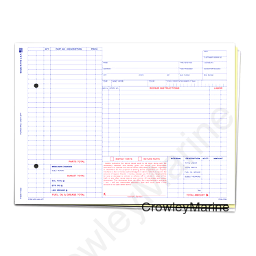 REPAIR ORDER FORMS 3 PART (7390)