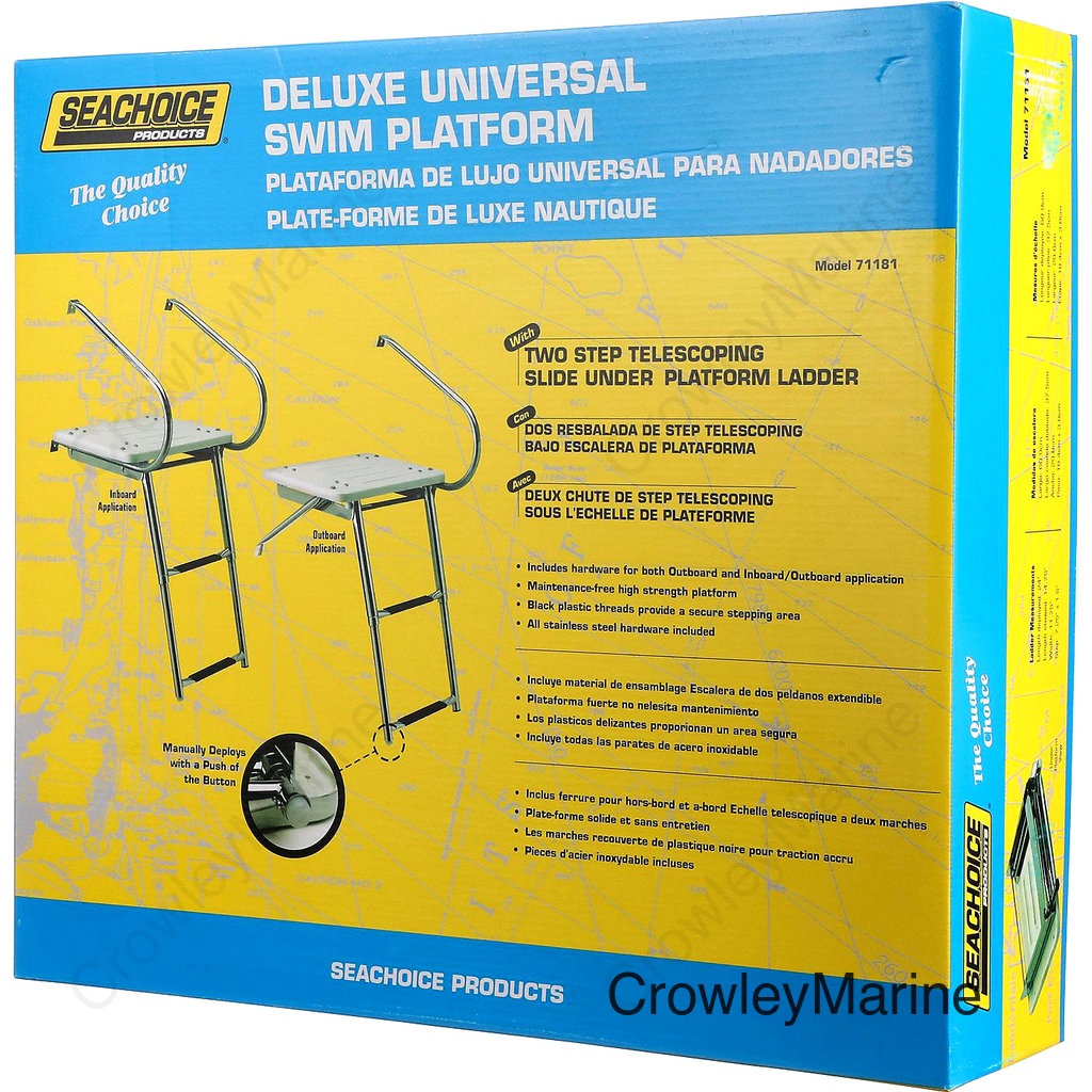 Seachoice Deluxe Universal Swim Platform With Slide Mount Telescoping Ladder