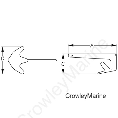 Galvanized THE SEAHOOK Anchor 66.1 Pound (318530)