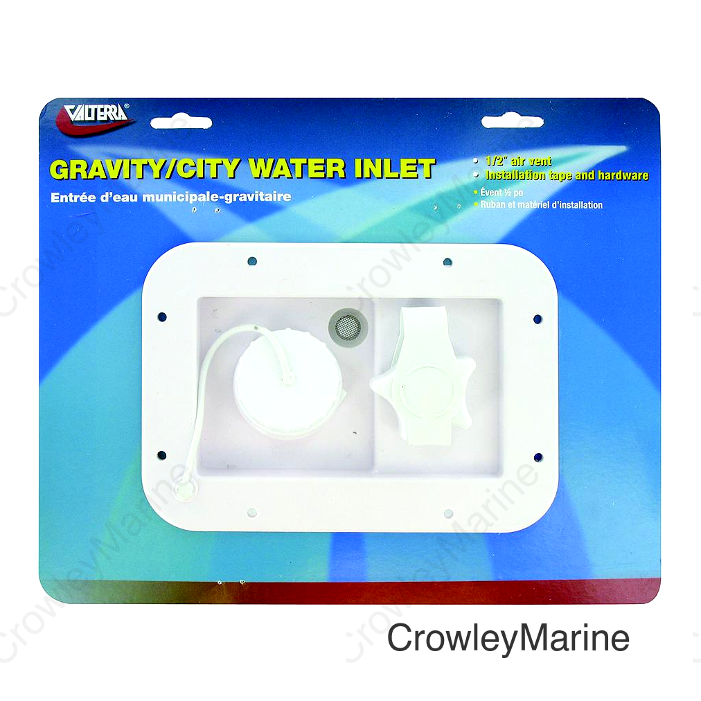Valterra Gravity City 1/2" Air Vent Water Inlet & Includes Hardware & Installation Tape