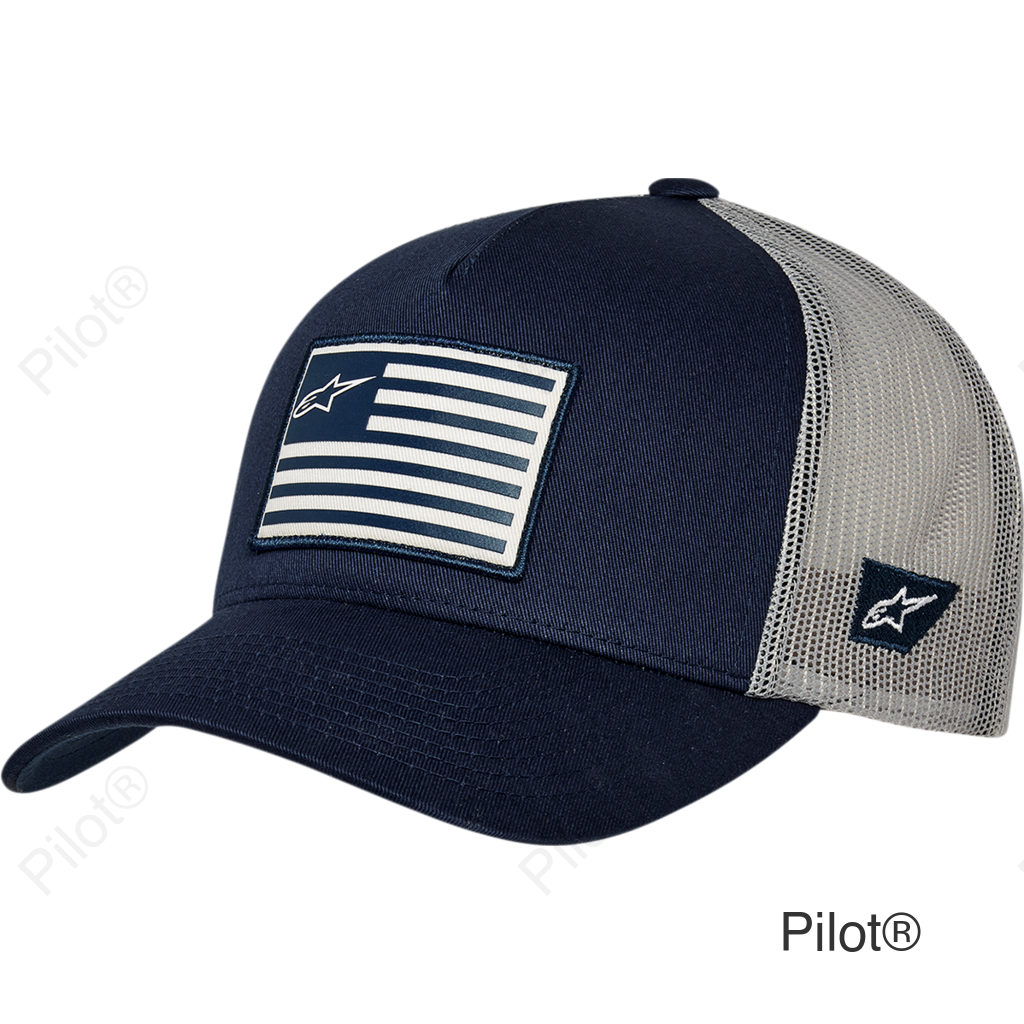 Flag Snapback Hat - Navy/Gray - One Size